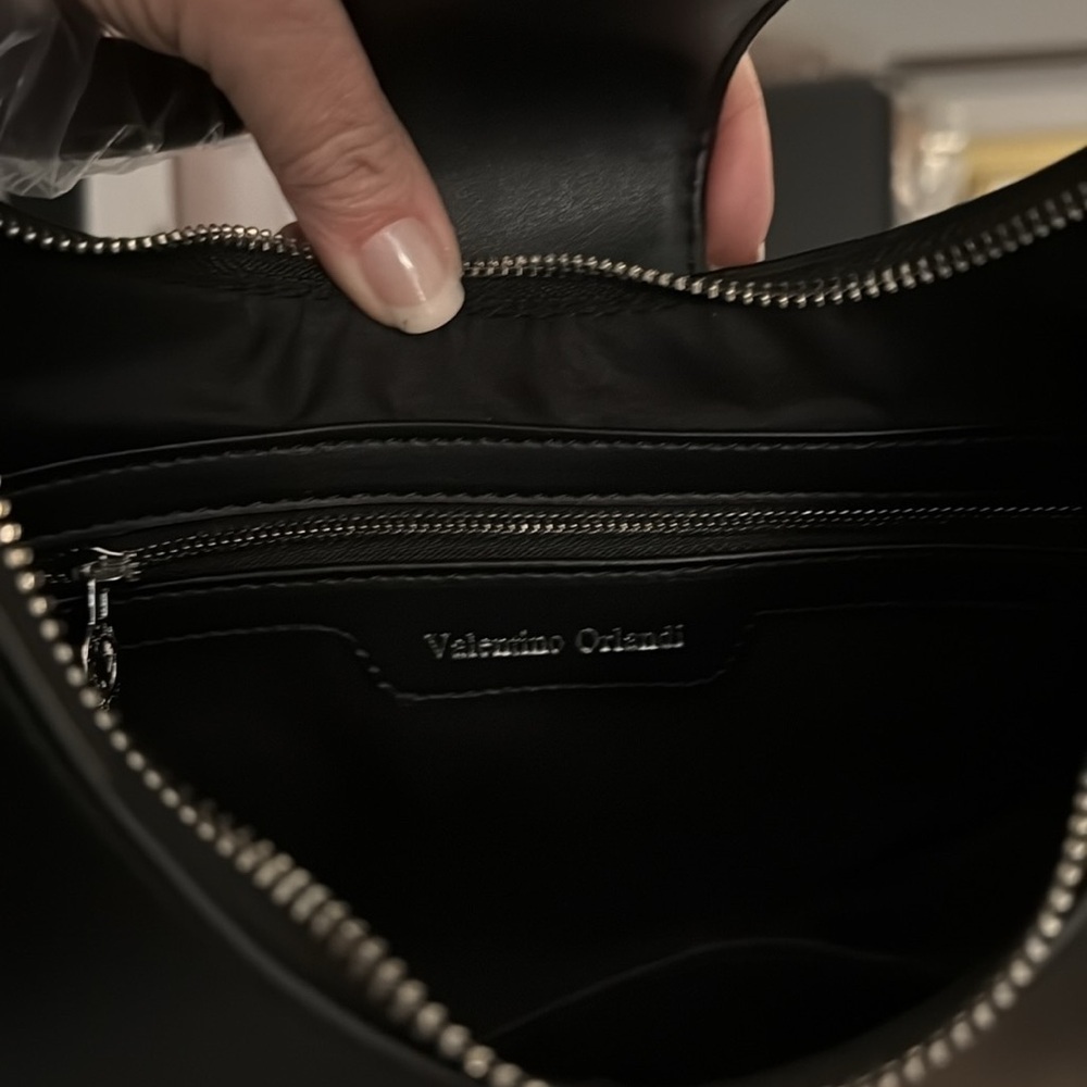Valentino Orlandi Black Vegan Leather Shoulder Bag - Picture 6 of 7